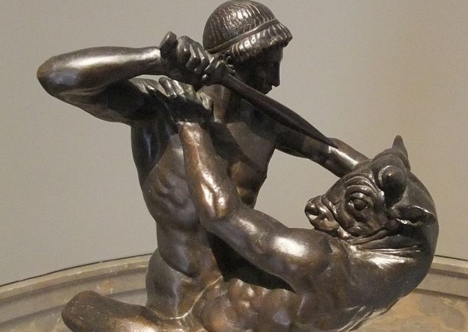 Theseus Slaying Minotaur by Barye