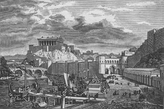 City of Rome during time of republic. This is a picture out of the book " Geschichtsbilder" published in 1896 by Friedrich Polack (1834-1915).