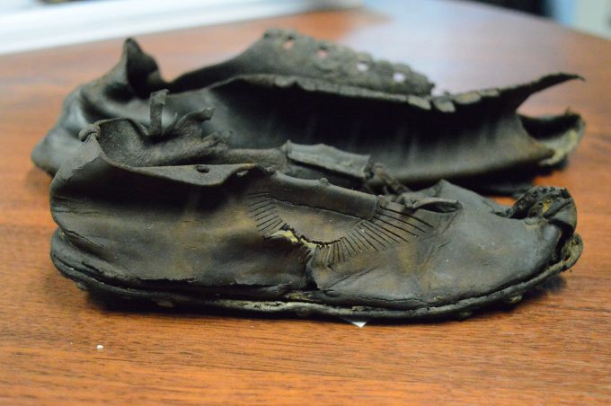 A pair of the Roman shoes discovered at Hadrian's Wall - photo courtesy the Vindolanda Trust